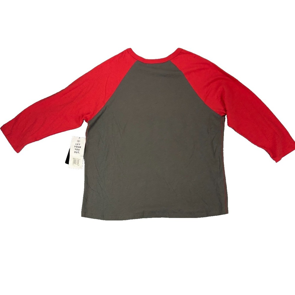 Women's '47 Brand Atlanta Falcons sz XL 3/4 Sleeve Raglan Shirt NFL NWT Gray Red - Picture 10 of 12